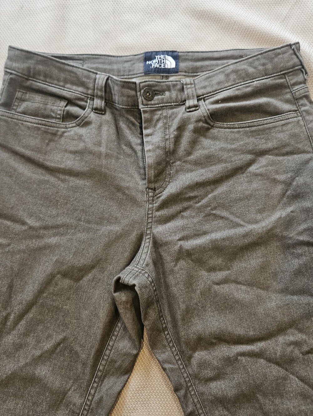 North Face Jeans Womens 10 Pockets Outdoors Casual Straight Leg Green hiking